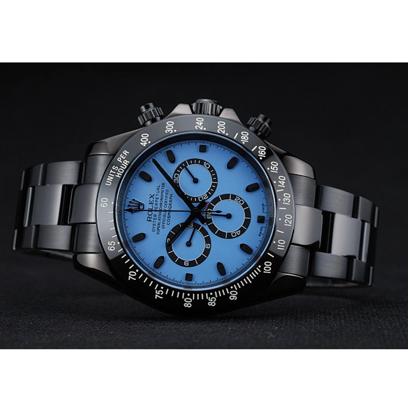 Rolex aaa copy Steel Rolex Daytona And 1454250 Black Blue Black Case Dial Cosmograph Stainless Bracelet And 0725
